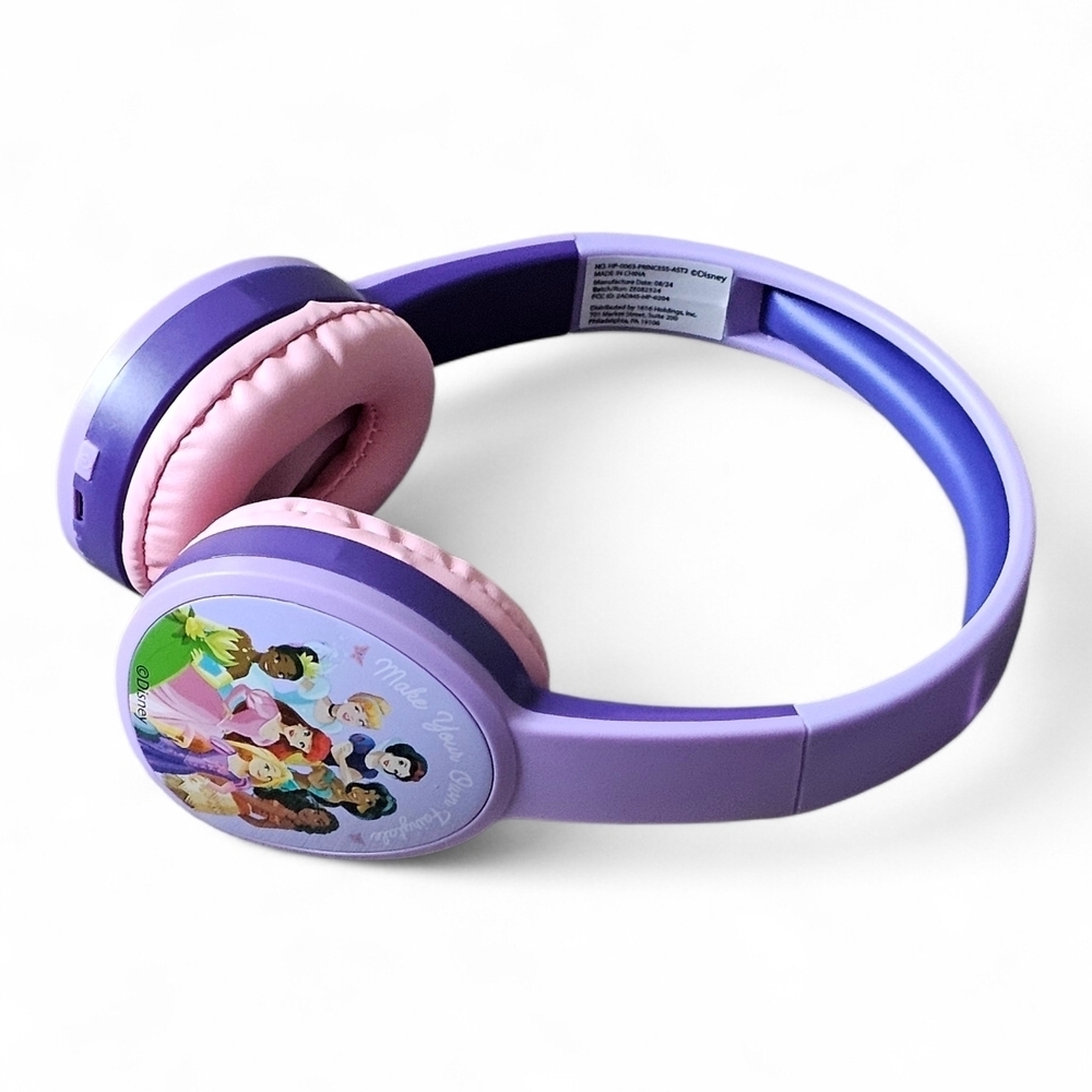 Disney Princess Kids Wireless Headphones Purple/Pink - Picture 3 of 5